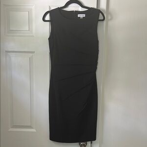 Calvin Klein Black Sleeveless Sheath Midi Dress